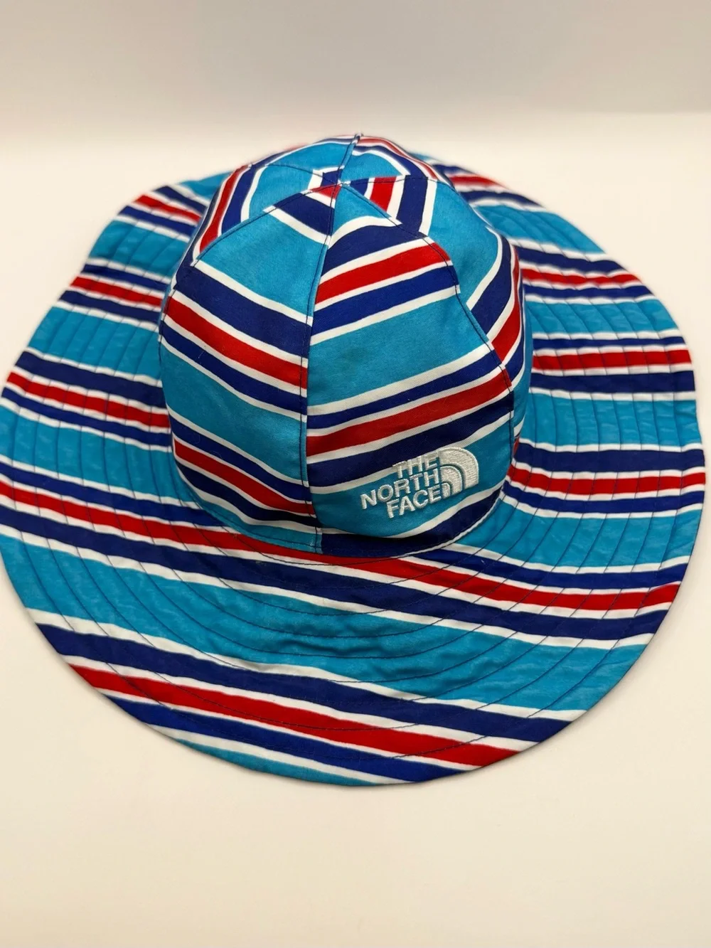 The North Face Baby Boy Little Brimmer Hat Blue Stripe Reversible